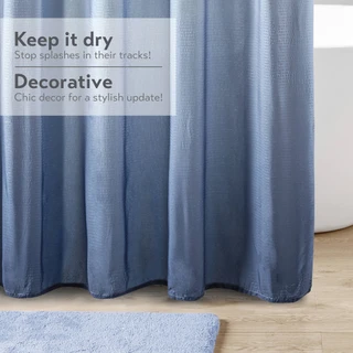 Thumbnail 5: Madison Park Ara Ombre Printed Seersucker Shower Curtain 