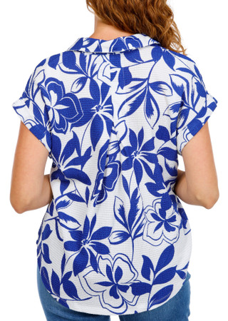 Thumbnail 2: Kathy Ireland Women's Short Sleeve Button Front Top 