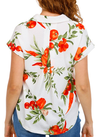 Thumbnail 3: Kathy Ireland Women's Short Sleeve Button Front Top 