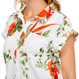Thumbnail 4: Kathy Ireland Women's Short Sleeve Button Front Top 