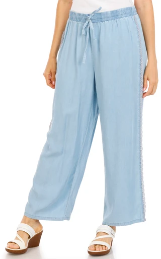 Thumbnail 1: ZAC AND RACHEL Women's Light Wash Drawstring Pants 