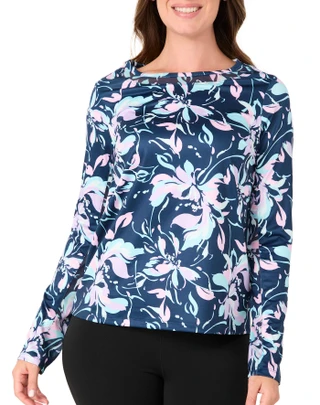 Thumbnail 1: Stella Parker Women's Outdoor Printed Crew Neck Top 