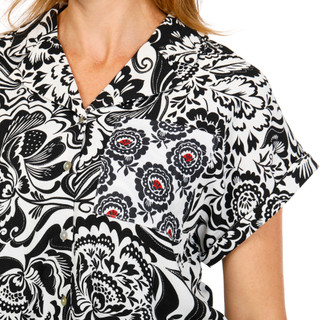 Thumbnail 3: Kathy Ireland Women's Short Sleeve Airflow Button Front Top 