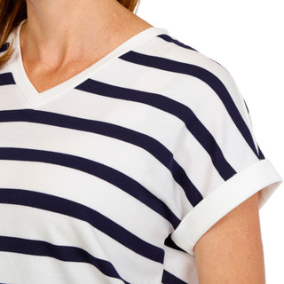 Thumbnail 2: Cupio Women's Short Sleeve Striped V-Neck Top 