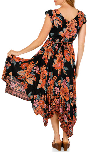 Thumbnail 2: Lola P Women's Short Sleeve Flora Midi Dress 