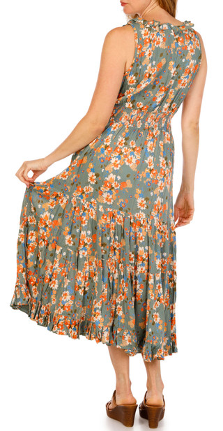 Thumbnail 2: Lola P Women's Sleeveless Floral Maxi Dress 
