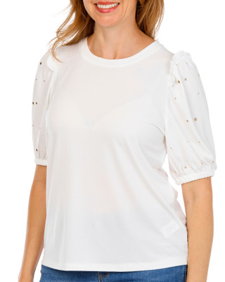 Thumbnail 1: RIO & RIAN Women's Ruffle Sleeve Top 