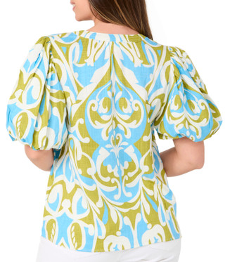 Thumbnail 2: Cece Women's Puff Sleeve V-Neck Toile Top 