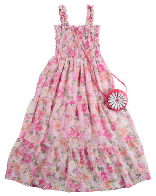 Thumbnail 1: Speechless Little Girls Floral Maxi Dress & Bag Set 