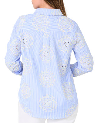 Thumbnail 2: Nanette Lepore Women's Long Sleeve Embroidered Stripe Top 