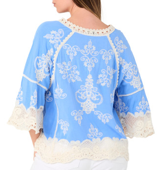 Thumbnail 2: Democracy Women's Two Tone Crochet Trim Top 