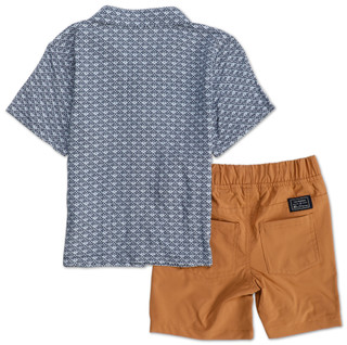 Thumbnail 2: Ben Sherman Little Boys 2 Pc Button Up Shirt & Tech Shorts Set 