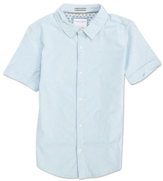Thumbnail 1: Denim & Flower Boys Button Up Polka Dot Collared Shirt 