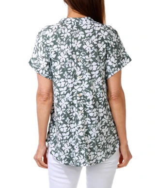 Thumbnail 2: AMANA Women's Short Sleeve Button Back Top 