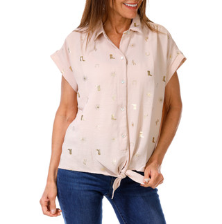 Thumbnail 1: Status by Chenault Women's Short Sleeve Foil Western Top  
