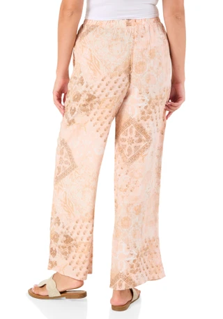 Thumbnail 3: Pink Rose Juniors Print Wide Leg Drawstring pants 