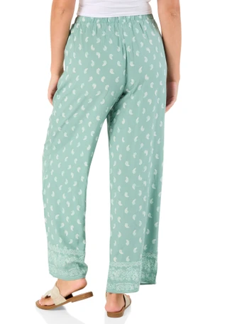 Thumbnail 2: Pink Rose Juniors Print Wide Leg Drawstring pants 
