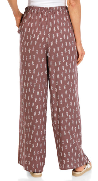 Thumbnail 2: Pink Rose Juniors Print Wide Leg Drawstring pants 