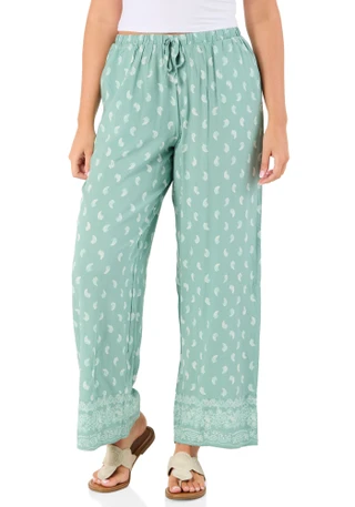 Thumbnail 1: Pink Rose Juniors Print Wide Leg Drawstring pants 