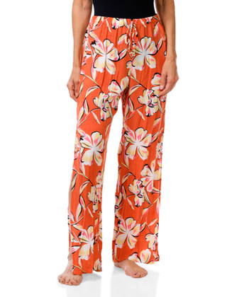 Thumbnail 1: Miken Swim Women's Tropical Gauze Swim Cover-Up Pants 