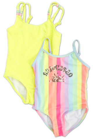 Thumbnail 1: BMAGICAL Little Girls 2 Pk UPF 50+ One Piece Swimsuits 