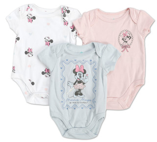 Thumbnail 1: Disney Baby Baby Girls 3 Pk Minnie Mouse Bodysuits 