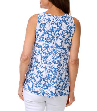 Thumbnail 2: AMANA Women's Petite Sleeveless Jacquard Pleated Tank 