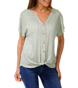 Thumbnail 1: Anneliese Women's Stripe Button Front Top 