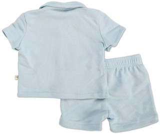 Thumbnail 2: BEARPAW Baby Boys 2 Pc Button Up Dino Shirt & Shorts Set 
