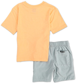 Thumbnail 2: Quiksilver Little Boys 2 Pc Surfer Graphic Tee & Shorts Set 