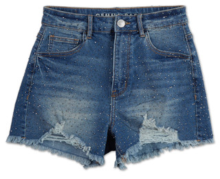 Thumbnail 1: GEMMA RAE Juniors Rhinestone Jesse Denim Shorts 