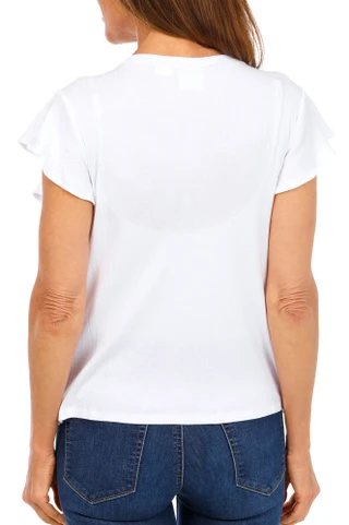 Thumbnail 2: Zac & Rachel Women's Petite Ribbed Flutter Sleeve Top  