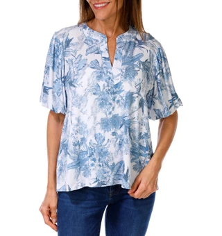 Thumbnail 1: AMANA Women's Short Bubble Sleeve Top 