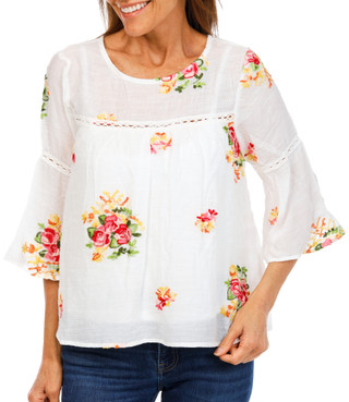 Thumbnail 1: FIGUEROA & FLOWER Women's Embroidered Floral Top 