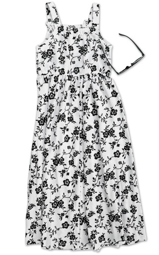 Thumbnail 2: Nannette Girls Floral Smocked Sundress with UV Sunglasses 