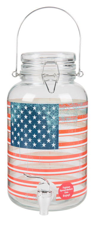 Thumbnail 1: Home Essentials 1 Gal Americana USA Flag Cold Beverage Dispenser 