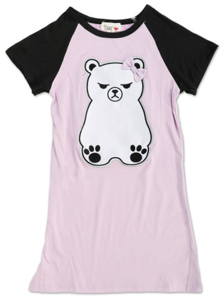 Thumbnail 1: Dream Girl Girls Polar Bear with Bow Sleep Shirt 