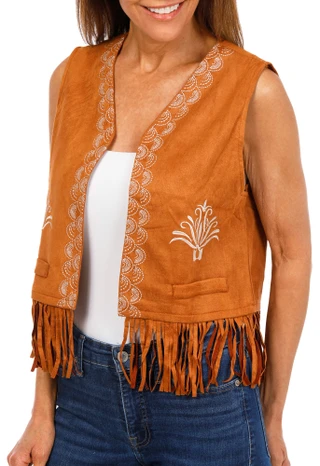Thumbnail 1: LIV LOS ANGELES Women's Embroidered Fringe Vest  