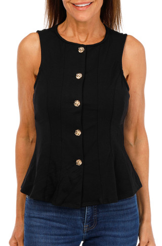 Thumbnail 1: 3RD & MALT Women's Solid Button Down Vest  