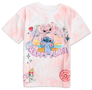 Thumbnail 1: Disney Little Girls Stitch Happy Place Tee 