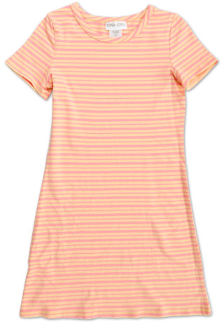 Thumbnail 1: Diva Girl Girls Striped Tee Shirt Dress 