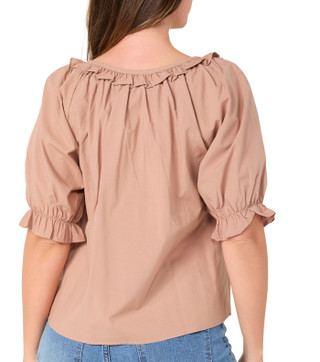 Thumbnail 2: BUNULU Women's Poplin Button Front Top 