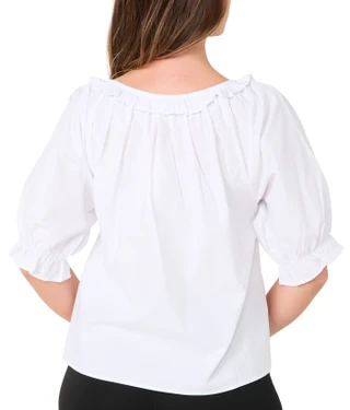 Thumbnail 2: BUNULU Women's Poplin Button Front Top 