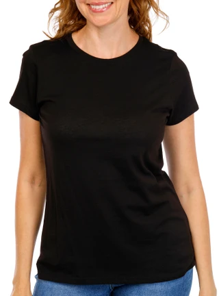 Thumbnail 1: Tahari Women's Pima Cotton Crew Neck Tee 