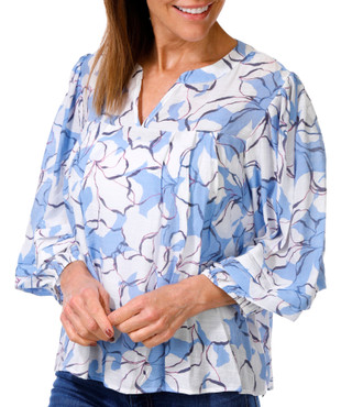 Thumbnail 2: Zac & Rachel Women's 3/4 Sleeve Split Neck Top 