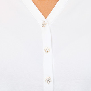 Thumbnail 4: Grand & Greene Women's 3/4 Sleeve Roll Tab Split Neck Top 