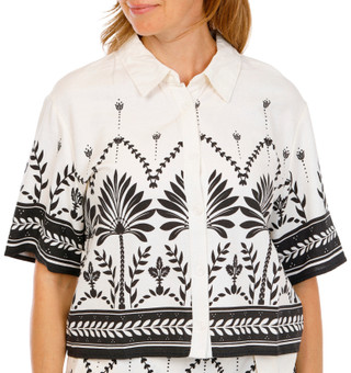 Thumbnail 1: Ellen Tracy Women's Short Sleeve Linen Camping Shirt 