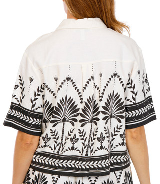 Thumbnail 2: Ellen Tracy Women's Short Sleeve Linen Camping Shirt 