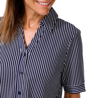 Thumbnail 3: Adrianna Papell Women's Short Sleeve Button Down Collared Shirt 