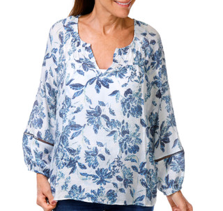 Thumbnail 1: Zac & Rachel Women's 3/4 Sleeve Split Neck Top 